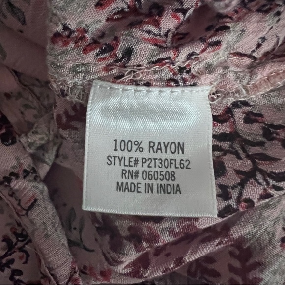 Blue Rain Peasant Style Pink and Red 3/4 Sleeve Blouse Size XS EUC - Picture 5 of 6